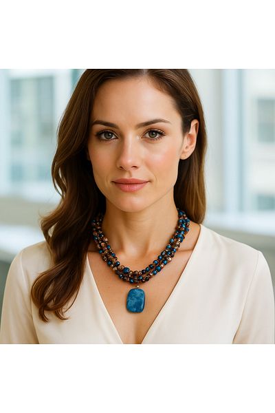 Asteria Elite Jasper Hematite 3 Row Detachable Balance, Strength and Peace Necklace