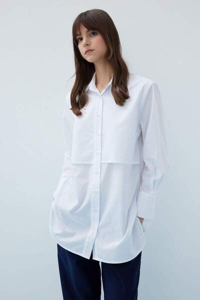 DeFacto Relax Fit Terry Cotton Uzun Kollu Gömlek Tunik C4532AX24SM