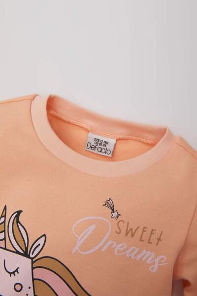DeFacto Kız Bebek Unicorn Baskılı Uzun Kollu Pijama Takımı C0666A524SP