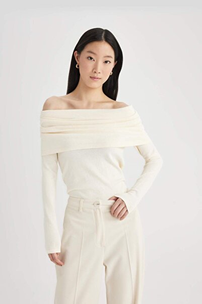 DeFacto Otevřený svetr na rameno D0049AX24SP