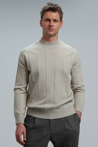 Lufian Men's Fisherman's Sweater - Time Full Ecru