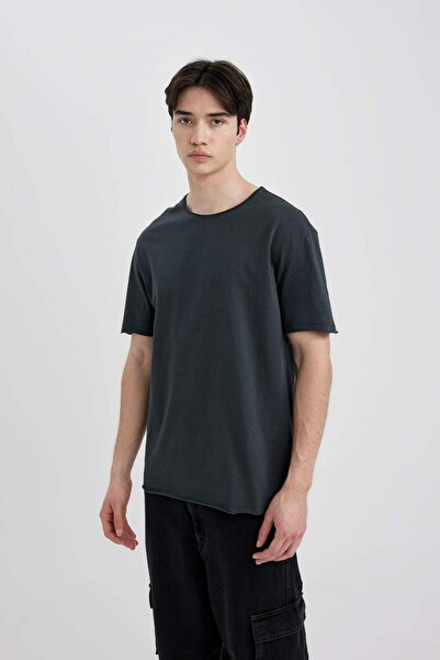 DeFacto Regular Fit Crew Neck Short Sleeve Basic Plain T-Shirt B7755Ax24Sm