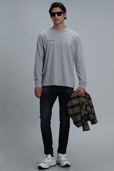 Lufian Magnus Men's Long Sleeve T-Shirt Light Gray