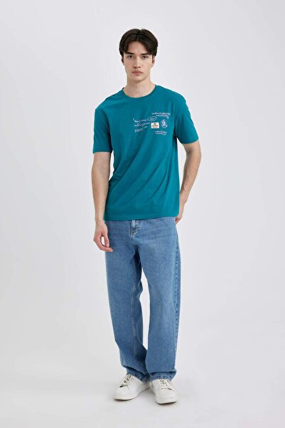 DeFacto Μπλουζάκι με κοντό μανίκι κανονική εφαρμογή με λαιμόκοψη B8481AX24SM