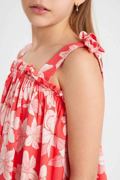DeFacto Girl's Strap Floral Print Summer Dress Y6957A624Sm