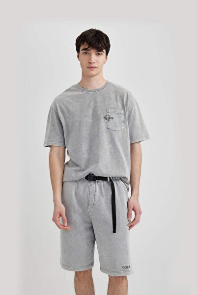 DeFacto Boxy Fit Crew Neck Printed Short Sleeve T-Shirt C2446AX24SM