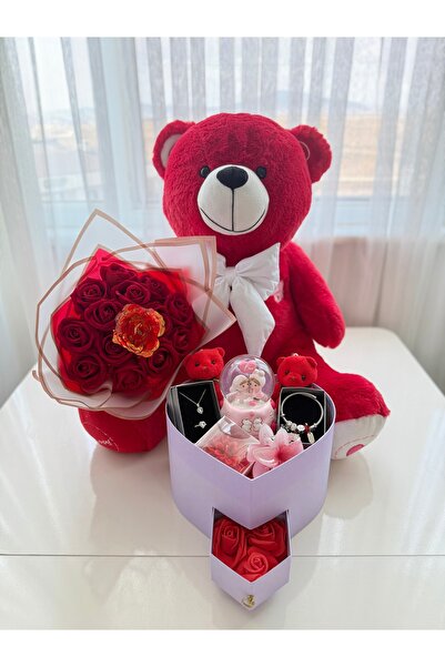 AYIEVRENİ Kırmızı Aşk Evreni - Sevgiliye Romantik Hediye Kutusu | Kar Küresi ...