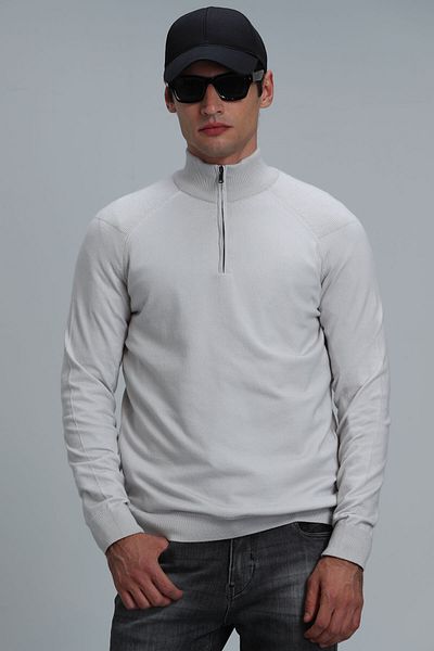 Lufian Face Men's Sweater Ecru