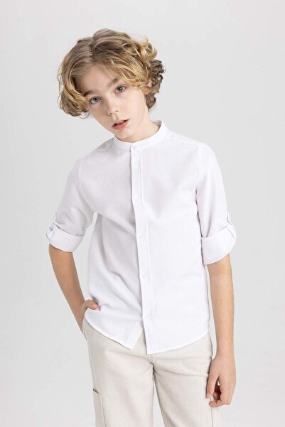 DeFacto Μακρυμάνικο πουκάμισο με υφή για αγόρι Seersucker B6119A824SM