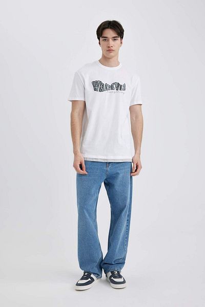DeFacto Regular Fit Crew Neck Printed Short Sleeve T-Shirt B8483AX24SM