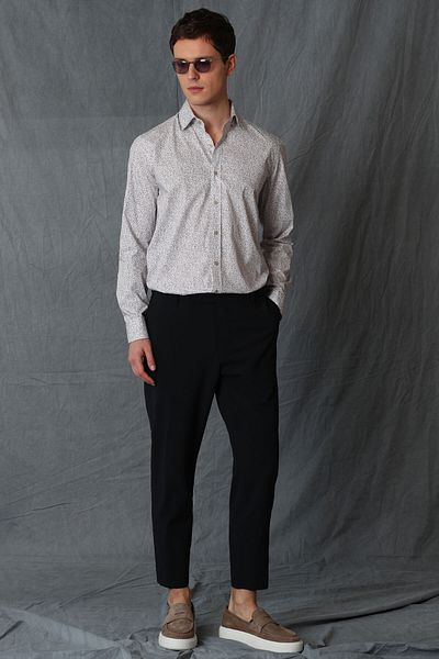 Lufian Remov Men's Smart Shirt Comfort Fit Brown