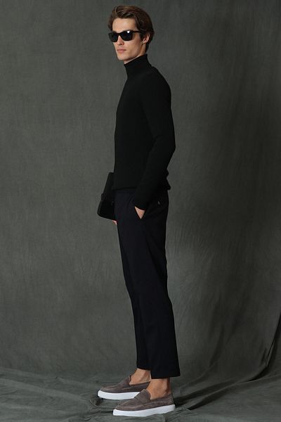 Lufian Grant Men's Full Turtleneck Sweater Black