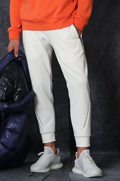 Lufian Pantaloni de trening Glam pentru bărbați alb catifelat