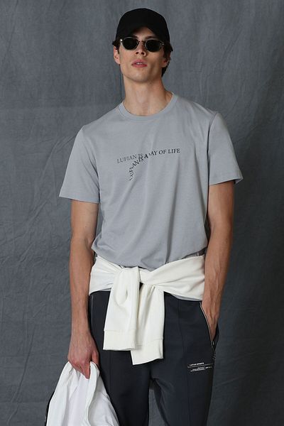 Lufian Stewart Modern Graphic T-Shirt Gray