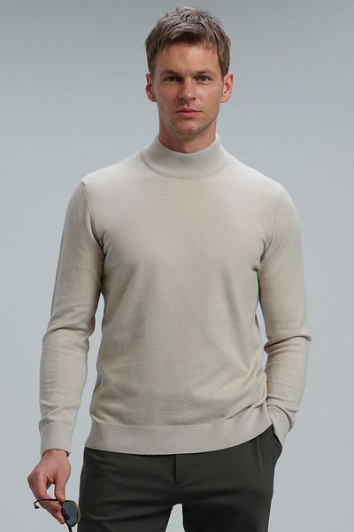 Lufian Port Half Fisherman Men's Sweater Ecru