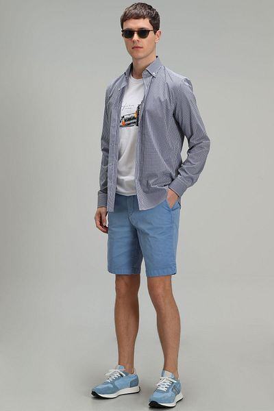 Lufian Pantaloni scurți chino pentru bărbați Zegler Sports Slim Fit, albastru
