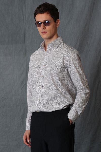 Lufian Remov Men's Smart Shirt Comfort Fit Brown