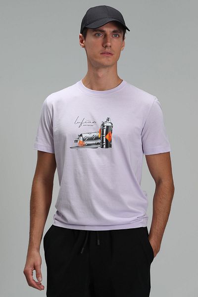 Lufian Tricou grafic Andy Modern Liliac