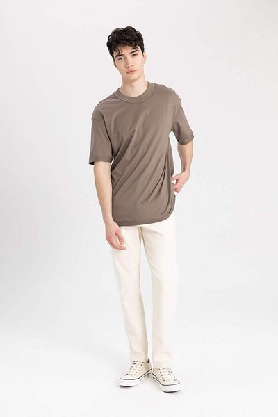 DeFacto Μπλουζάκι με κοντό μανίκι Boxy Fit Crew Neck Basic C2562AX24SM