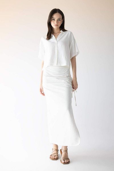 DeFacto A-line Linen Maxi Skirt C3403AX24SM
