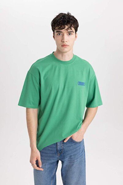 DeFacto Tricou cu mânecă scurtă imprimat cu decolteu și confort C2136AX24SM