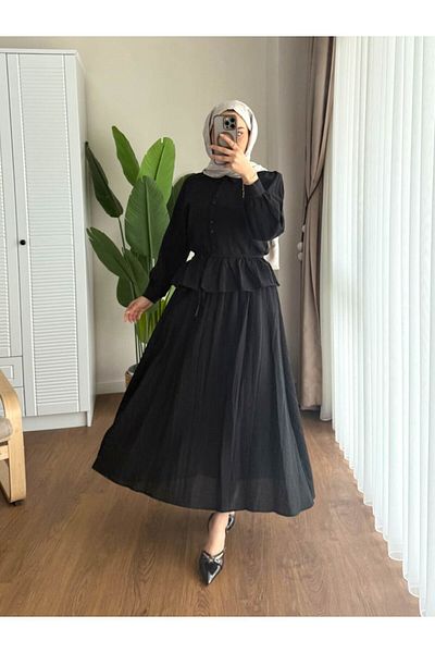 RFK Butik Women's Melinda Begonia Fabric Skirt Double Suit Black