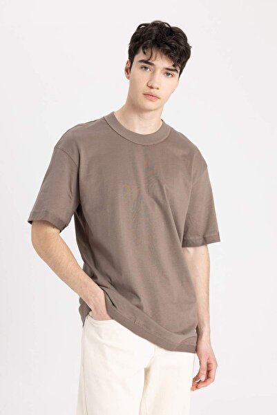 DeFacto Boxy Fit Bisiklet Yaka Basic Düz Kısa Kollu Tişört C2562AX24SM