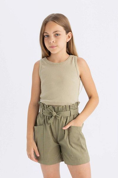 DeFacto Tricou de bază pentru fete, cu decolteu, simplu, C2214A824SM