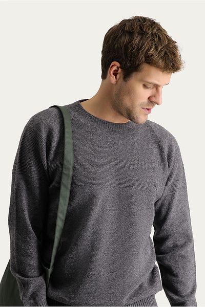 Kiğılı Crew Neck - Seamless Patterned Wool Slim Fit Knitwear Sweater