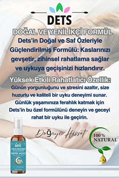 Dets Nefes Açıcı Uyku Ve Yastık Spreyi Okaliptüs, Nane & Biberiye Sleep And Pıllow Spray 50ml