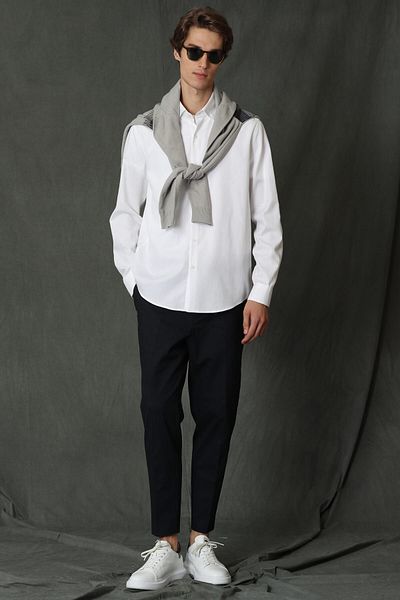 Lufian Tom Men's Basic Shirt Comfort Slim Fit White