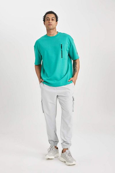 DeFacto Fitness-Sportler-Jogginghose – Six Standard-Fit-Cargohose, gewebt mit Taschen und Taille bis zum Bein, elastisch C0043ax24