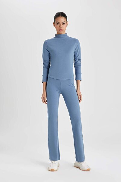 DeFacto DeFactoFit Slim Fit Dar Kesim Dik Yaka Uzun Kollu Tişört C5274AX24SP