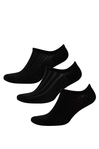 DeFacto Unsichtbare 3-teilige Bambus-Sneakersocken für Herren C0107AXNS