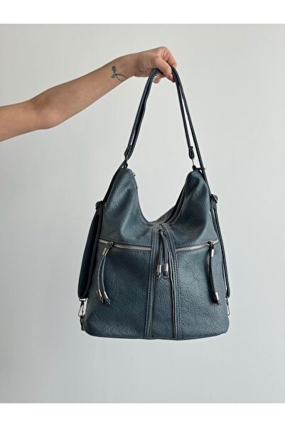 KIRASE New Casual Model Quality Soft Leather Fullly Detail Compartmented Large Size Back and Shoulder Bag