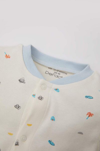 DeFacto Baby Boy Newborn Patterned Long Sleeve Jumpsuit C1538A524Sm