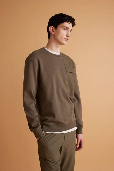 DeFacto Regular Fit Crew Neck Basic Plain Sweatshirt B6495Ax24Sp