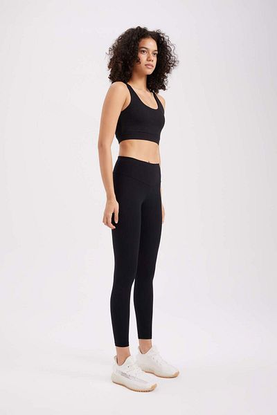 DeFacto DefactoFit Leggings negri pentru fitness cu talie înaltă B0920AX24SP