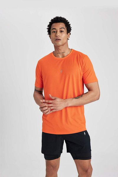 DeFacto Crew Neck Printed Slim Fit Sports T-Shirt - X6142Az24Sp