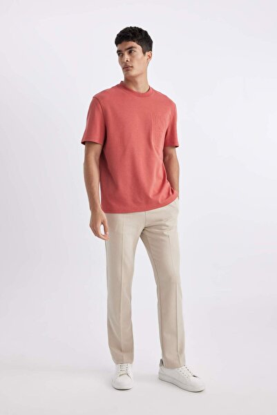 DeFacto Regular Fit Crew Neck Heavy Fabric Short Sleeve T-Shirt B6496Ax24Sp