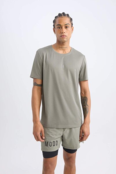 DeFacto DeFactoFit Slim Fit vékony szabású, nyakú, nyomott sport rövid ujjú póló X6142AZ24SP