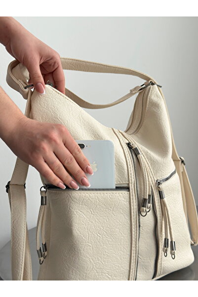 KIRASE YENİ SALAŞ MODEL KALİTELİ YUMUŞAK DERİ FUL DETAYLI BÖLMELİ BÜYÜK BOY SIRT VE OMUZ ÇANTASI