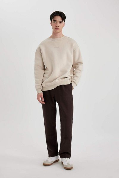 DeFacto Pantaloni de sport oversize, model lat, cu buzunare, picioare drepte C5383AX24SP