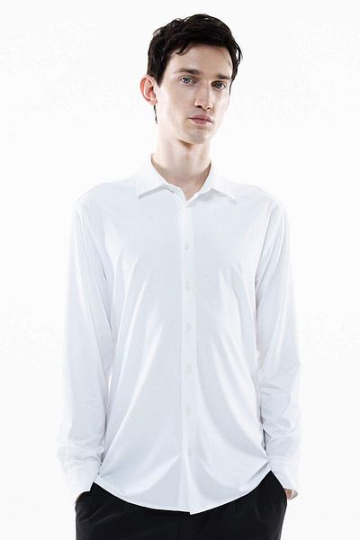 DeFacto Slim Fit Slim Fit Polo Neck Stretch Fabric Basic Plain Long Sleeve Shirt B6491Ax24Sp