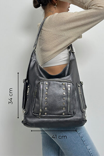 KIRASE YENİ SALAŞ MODEL KALİTELİ YUMUŞAK DERİ TAŞLI YAN CEPLİ ÇOK BÖLMELİ BÜY...