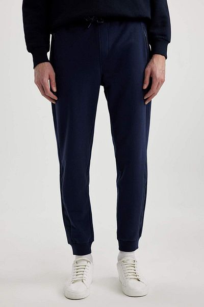 DeFacto Slim Sweatpants Slim Fit Tight Fit Basic Straight Waist Lace-Up Stretchy Leg Zipper Pocket A6499Ax24Sp