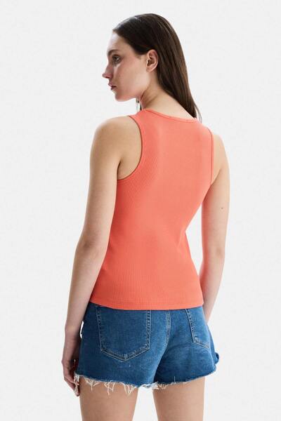 UCLA Γυναικείο μπλουζάκι SALINAS Orange Zero Sleeve Κεντημένο Standard Fit