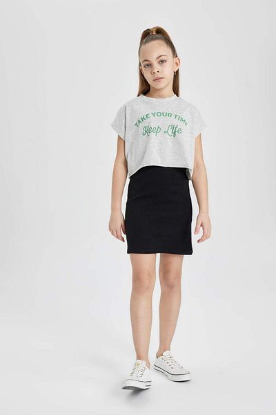 DeFacto Lányok gyöngyös camisole rövid ujjú ruha B4496A824SM
