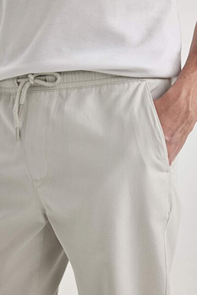 DeFacto 100% бавовна Літні джоггер-чіно штани з шнурівкою на талії та кишенями, прямий крій Z9933AZ24SP