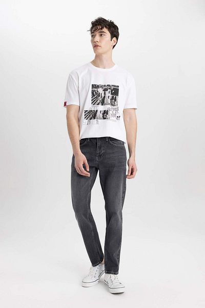 DeFacto Slim Tapered Fit Slim Fit Talie normală Pantaloni de jeans cu picioare îngustate C4221AX24SP